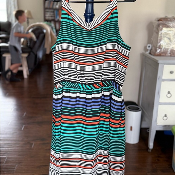 Merona Colorful Striped Sleeveless Dress, Sz XL - Picture 2 of 7